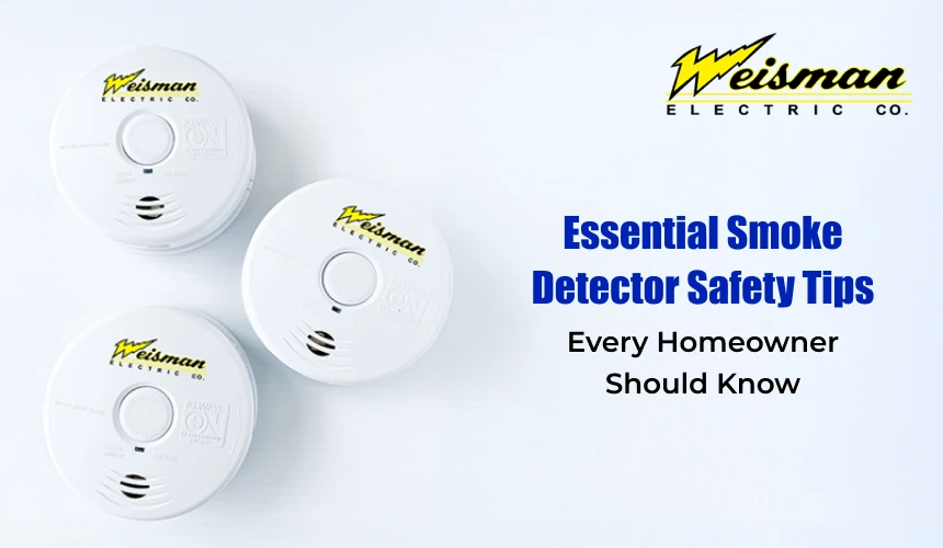 Smoke detector mounted on the home ceiling for fire safety.