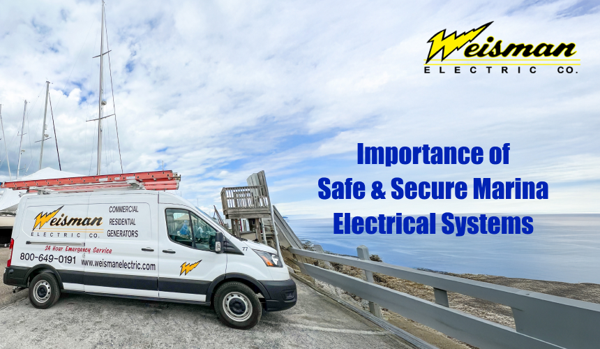 GFCI-protected electrical outlet at a dock in Annapolis