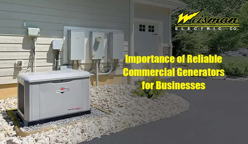 Commercial generator providing backup power to a business.