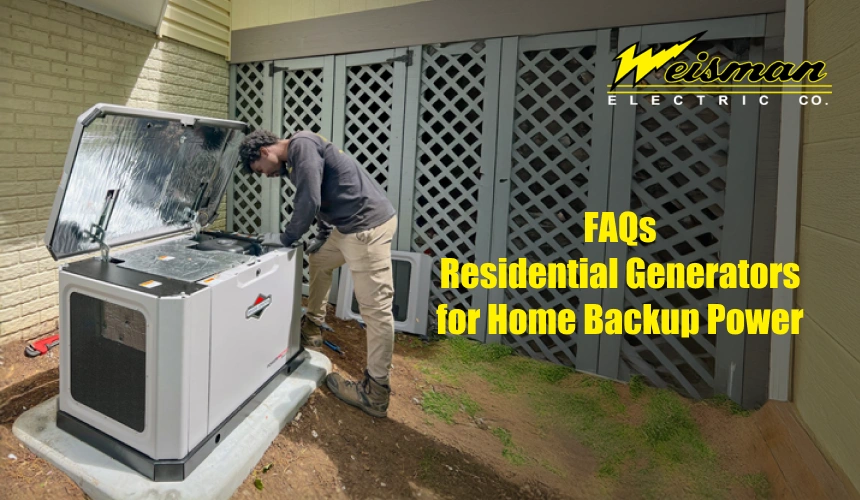 Standby residential generator installed outside a Maryland home