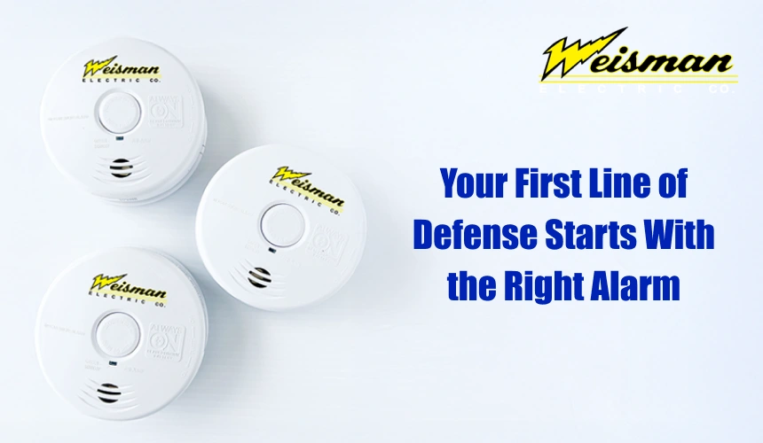 Residential fire alarm system installed in a home