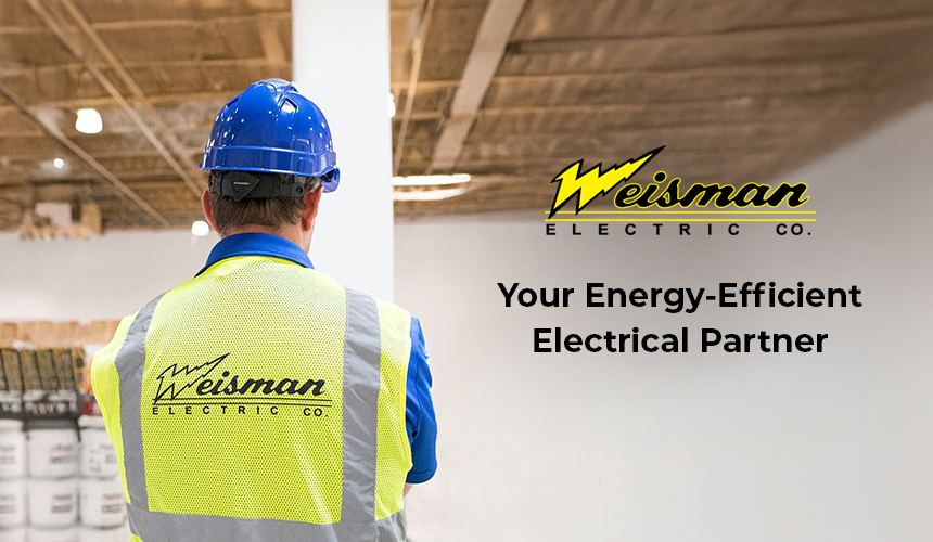 technician installing energy-saving lighting
