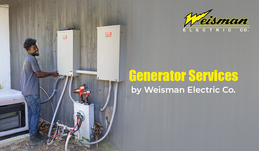 Weisman Electric technician performing residential generator service