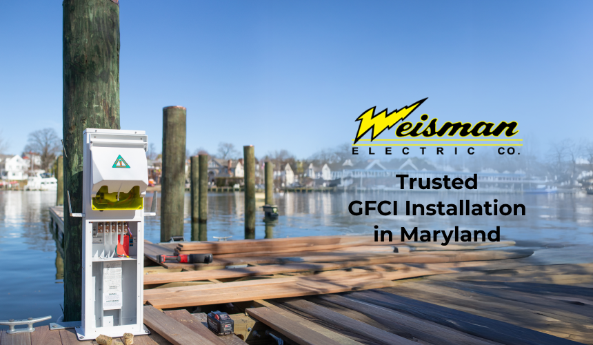 Weisman Electric Co. electrician installing outdoor GFCI outlet