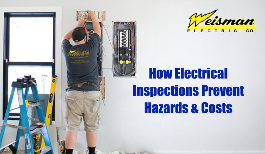 Electrician conducting a home electrical inspection
