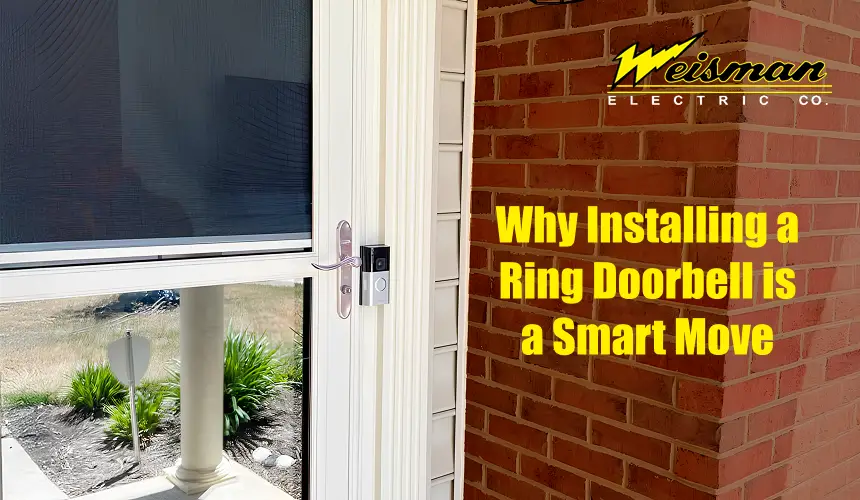 Homeowner using Ring Doorbell for smart home security