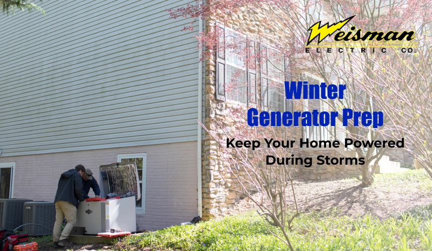 Home generator prepared for winter storms