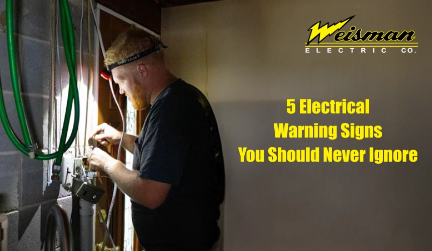 Electrical outlet producing smoke warning sign