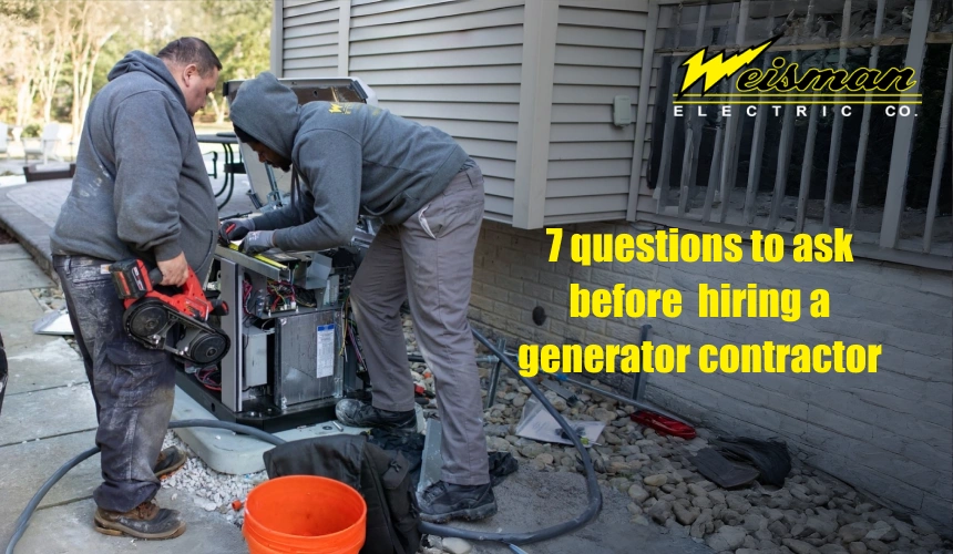 homeowner discussing questions with a generator contractor in Maryland before installation