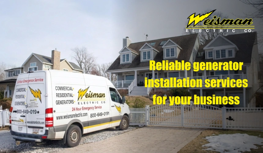 commercial generator services by licensed electricians installing backup generator system
