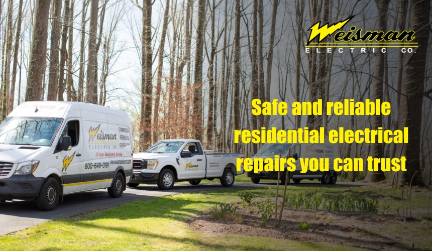licensed residential electrical contractor performing electrical repairs in a home